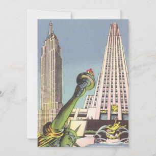 Carte Voyage Vintage, Monuments Célèbres de la Ville de 