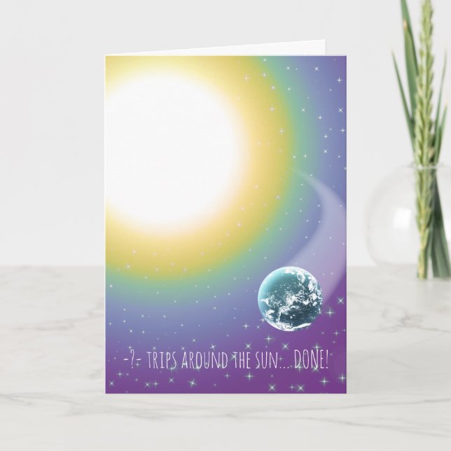 Carte Voyages d'anniversaire personnalisés autour du sol (Devant)