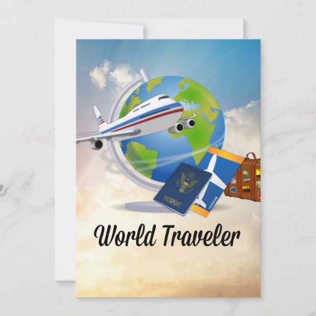 Carte Voyageur mondial, emballé et prêt à partir (Devant)
