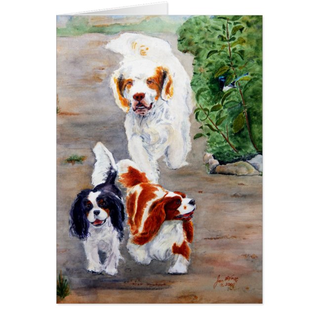 Carte - Voyageurs - Clumber Spaniel et Cavaliers (Devant)