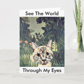 Carte : "Voyez le monde par mes yeux," chat de