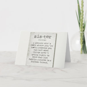 CARTE VRAI SIGNIFICATION DE "SOEUR" À NOUS À L'ANNIVERSA