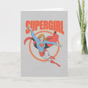 Carte Vrai Vintage Supergirl Flying Graphic