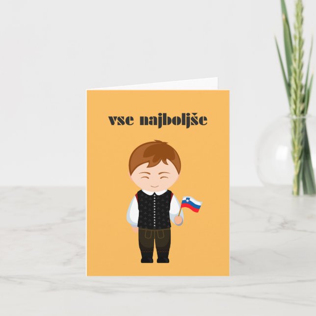 Carte Vse najboljše, heureux anniversaire slovène (Devant)