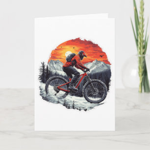 Carte VTT Forêt de neige sentiers coucher de soleil vélo