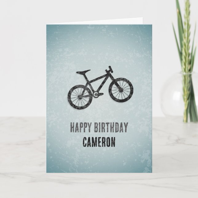 Carte VTT Graphic - Metal Look Homme Anniversaire (Devant)