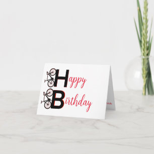 Carte VTT rouge et noir heureux anniversaire MTB