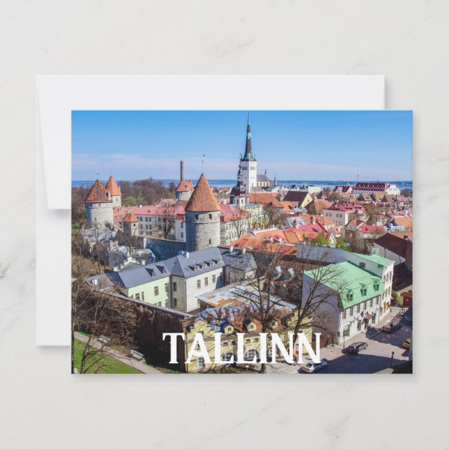 Carte Vue aérienne du centre-ville de Tallinn en Estonie (Devant)