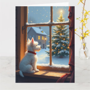 Carte Vue de Noël du matin du West Highland White Terrie