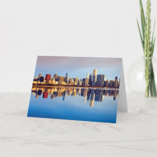 Carte Vue d'horizon de Chicago avec la réflexion