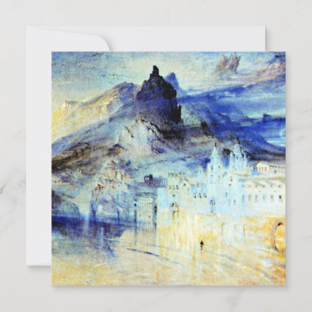 Carte Vue sur Amalfi, peinture d'art (Devant)