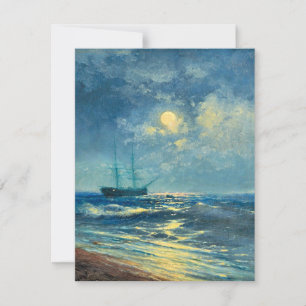 Carte Vue sur la mer Lune, peinture d'art