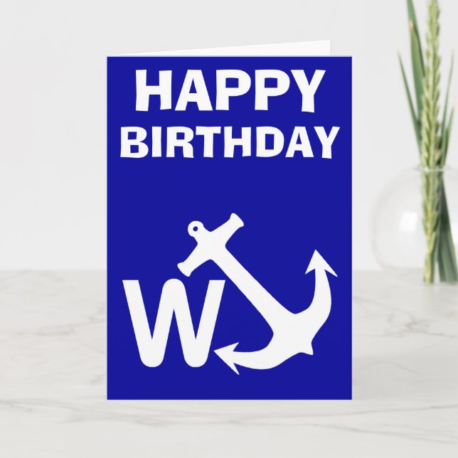 Carte W Ancre Wanchor Joke Drôle cadeau (Devant)