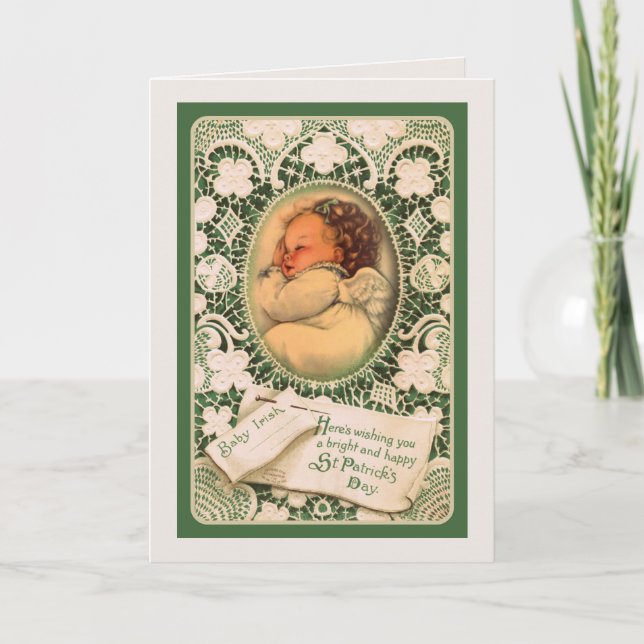 Carte w/angel du jour de St Patrick et vers (Devant)