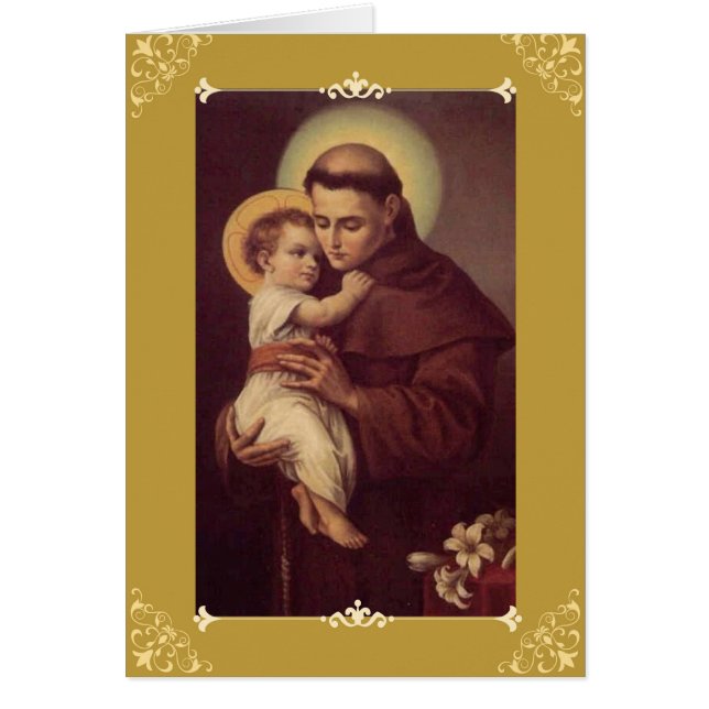 Carte w/prayer de salutation/note de St Anthony (Devant)