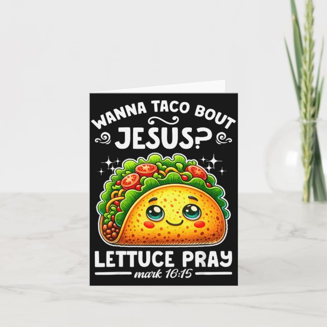Carte W Taco Bout Jesus Lettuce Pray Cinco De Mayo Chris (Devant)