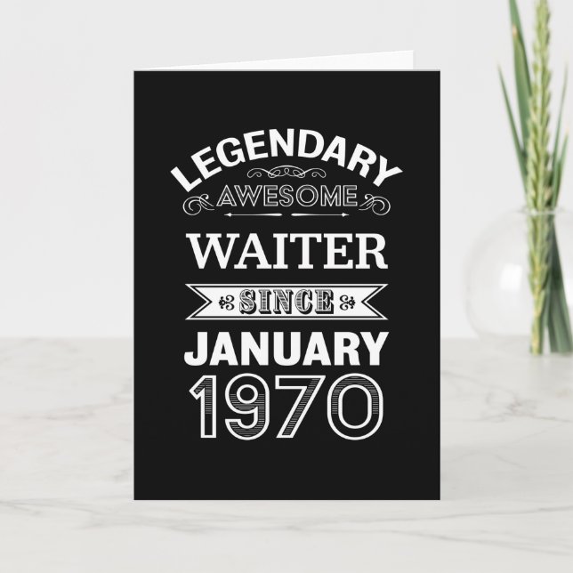 Carte Waiter Janvier 1970 50e anniversaire Cadeau (Devant)