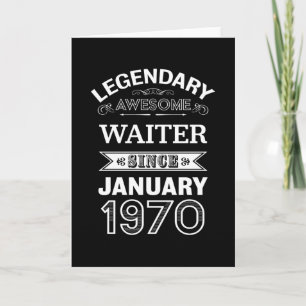 Carte Waiter Janvier 1970 50e anniversaire Cadeau