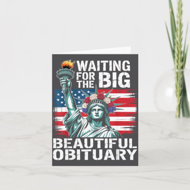 Carte Waiting For The Big Beautiful Obituary Funny Sayin (Devant)