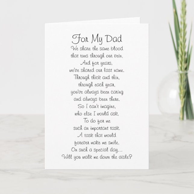 Carte "Walk Down the Aisle" (Devant)