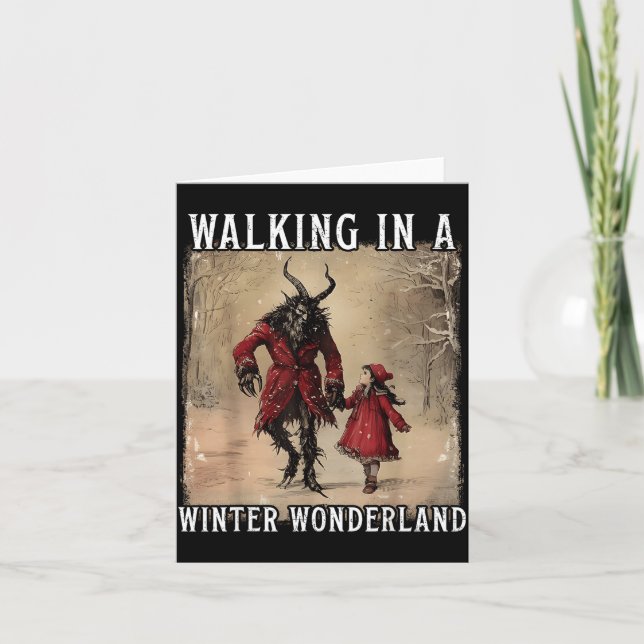 Carte Walking In A Winter Wonderland Krampus Creepy Horr (Devant)