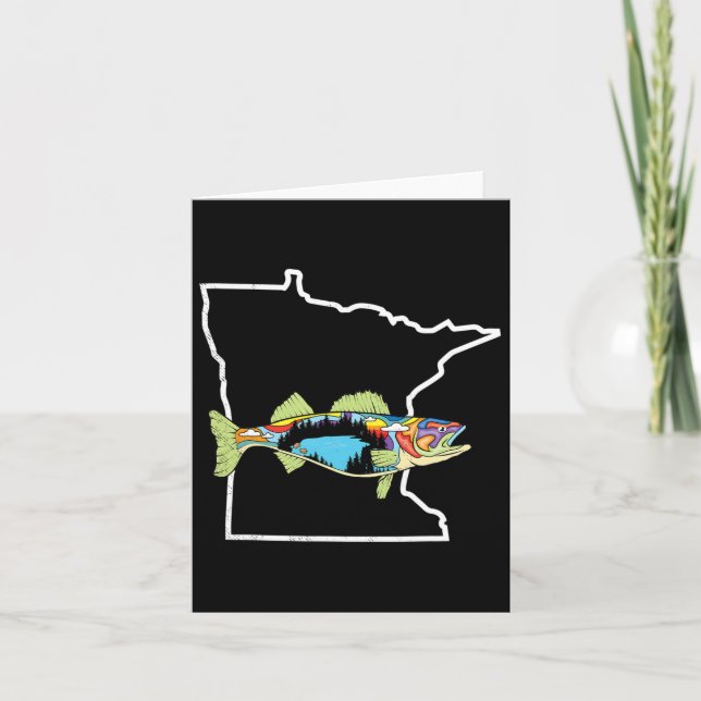 Carte Walleye Fishing Wal, pêcheur d'eau douce (Devant)