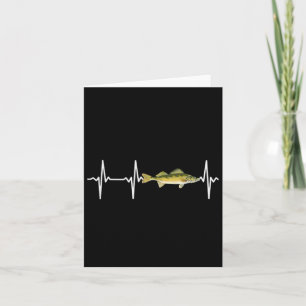 Carte Walleye Heartbeat For Freshwater Fish Fishing Love