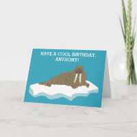 Walrus sur un Iceberg Illustration Anniversaire