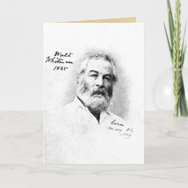 Carte Walt Whitman à Washington D.C. Age 46 (Devant)
