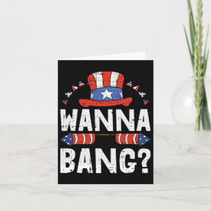 Carte Wanna Ng 4 juillet Funky Fireworks Patriotique Ame