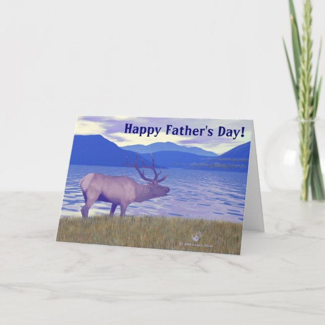Carte Wapiti (Elk) Sur La Fête des pères Du Lac (Devant)