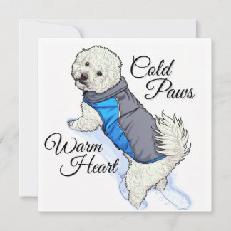 Carte Warm Heart Snow Bichon 