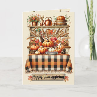 Carte Warm Red and Orange Farmhouse Thanksgiving