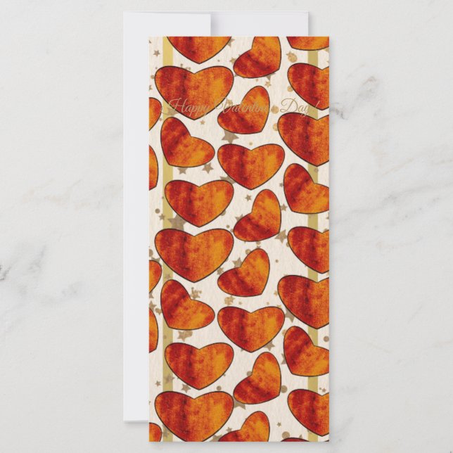 Carte Warm Terracotta Hearts Pattern Happy Valentine’s D (Devant)