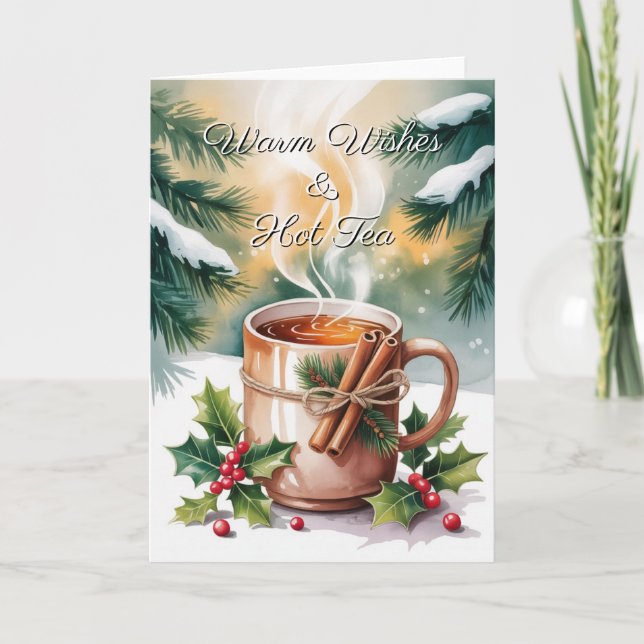 Carte Warm Wishes and Hot Tea Christmas (Devant)