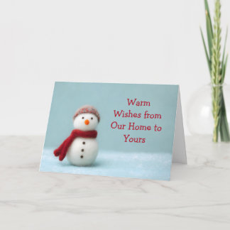 Carte 🎄 Warm Wishes Felt Snowman Holiday Card ❄️