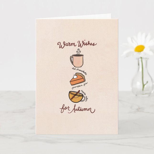 Carte Warm Wishes for Autumn Greeting Card (Petite plante)