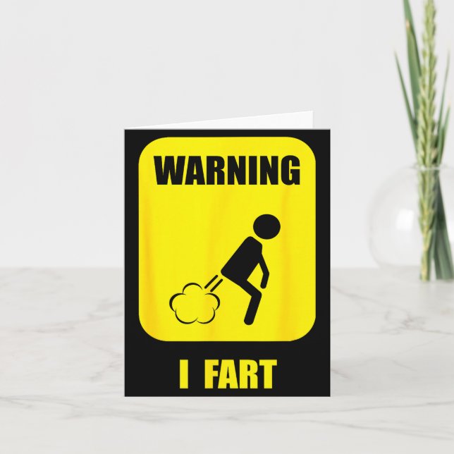 Carte Warning I Fart Funny Fart Zone Gy Farting Gag Gift (Devant)