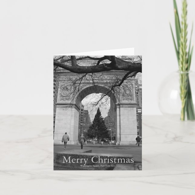 Carte Washington NYC carré de Joyeux Noël (Devant)