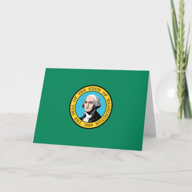 Carte Washingtonian Flag, Flag of Washington (Devant)