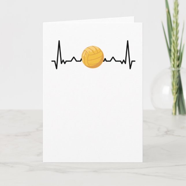Carte Water Polo Battement de coeur | Cadeau pour les am (Devant)