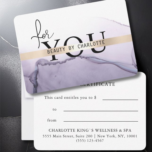 CARTE WATERCOLOR (Elegant Watercolor Gift Certificate | Modern Pink)
