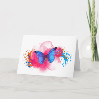 Carte Watercolor Butterfly Birthmother's Day Card