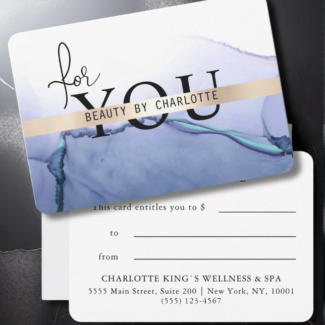 Carte WATERCOLOR|CERTIFICAT D'UNITÉ COMMERCIALE| pour vo (Elegant Watercolor Business Gift Certificate)