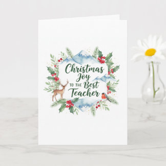 Carte Watercolor Christmas Teacher Card – Festive Winter