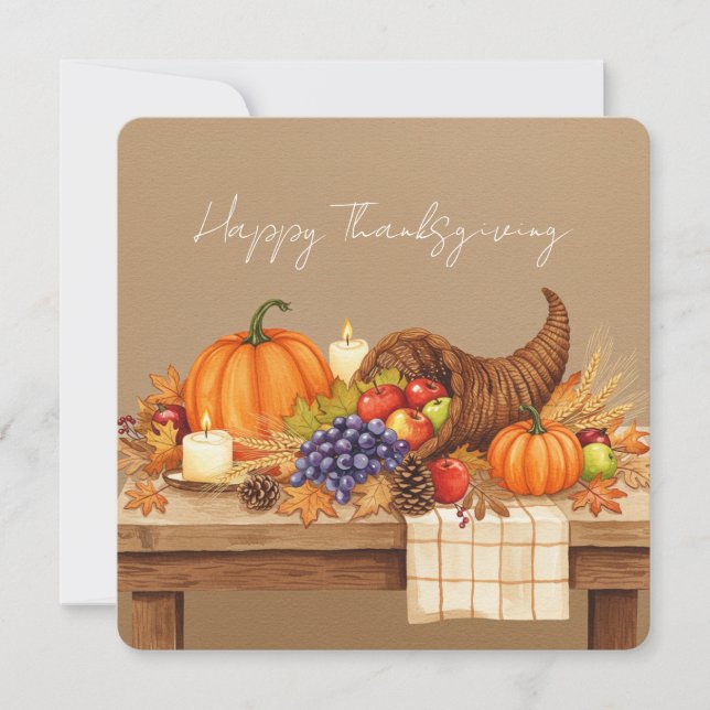 Carte Watercolor cornucopia (Devant)