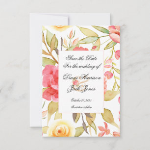 Carte Watercolor Garden Wedding Enregistrer La Date