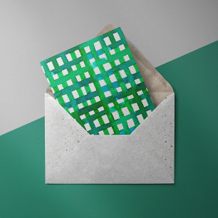 Carte Watercolor grid – green