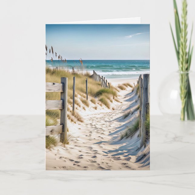 Carte Watercolor Ocean Beach Pour La Sympathie (Devant)