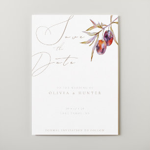Carte Watercolor Olive Branch Wedding Enregistrer la car